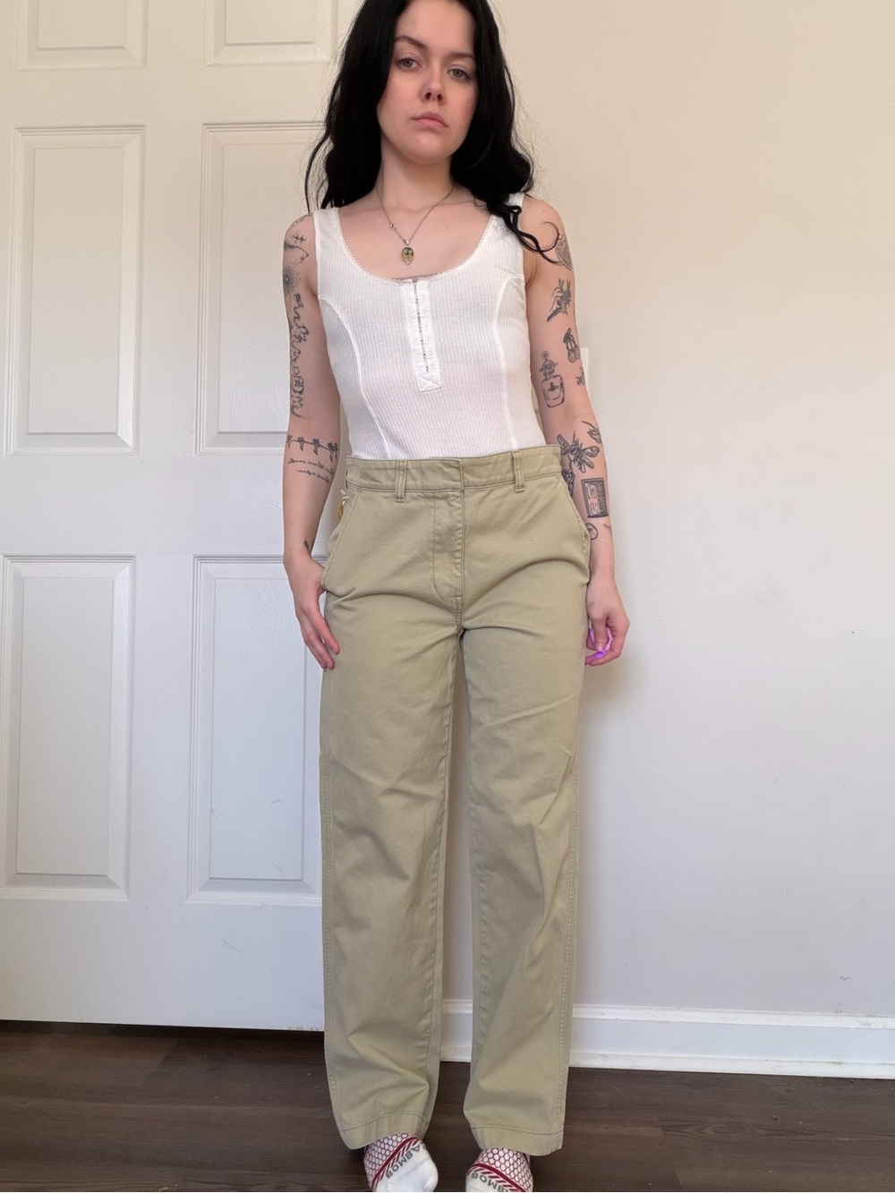 Madewell straight -Leg Pants in Light Khaki Small